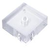 B&P Lamp 5 Inch Diameter Clear Square Acrylic Footed Lamp Base view 1