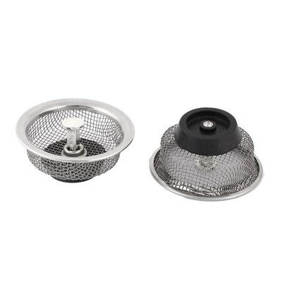 uxcell Stainless Steel Round Shape Kitchen Mesh Screen Sink Strainer 8.5cm Dia 2 Pcs