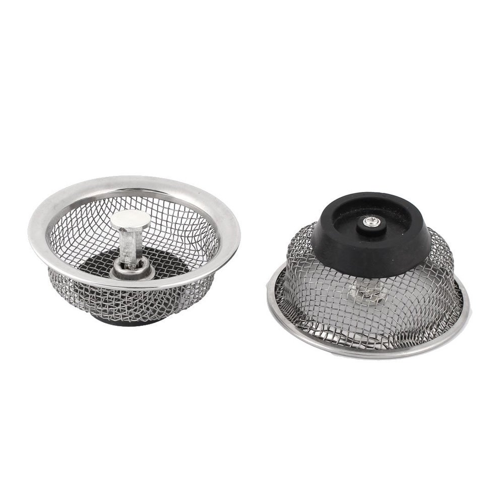 uxcell Stainless Steel Round Shape Kitchen Mesh Screen Sink Strainer 8.5cm Dia 2 Pcs