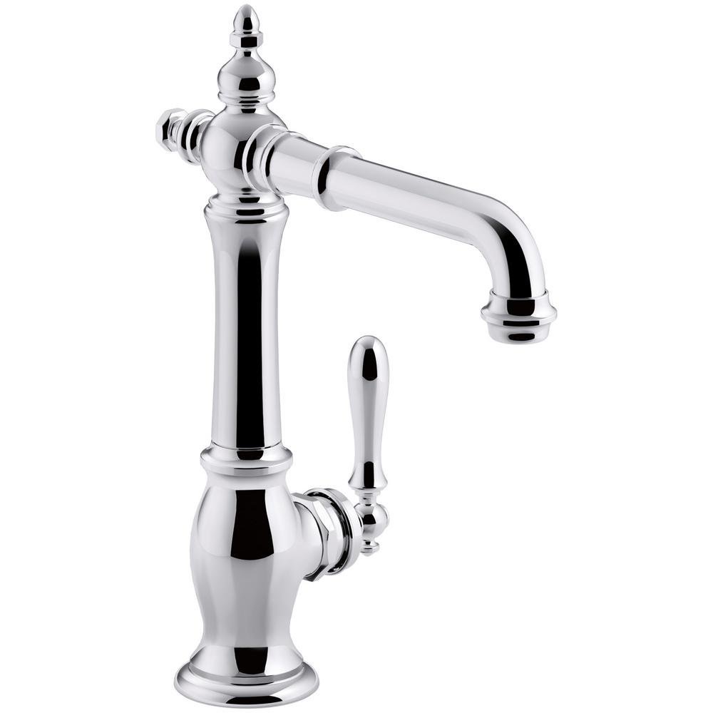 Kohler K-99267-CP Artifacts Bar Sink Faucet with Victorian Spout Design, Polished Chrome, One Size