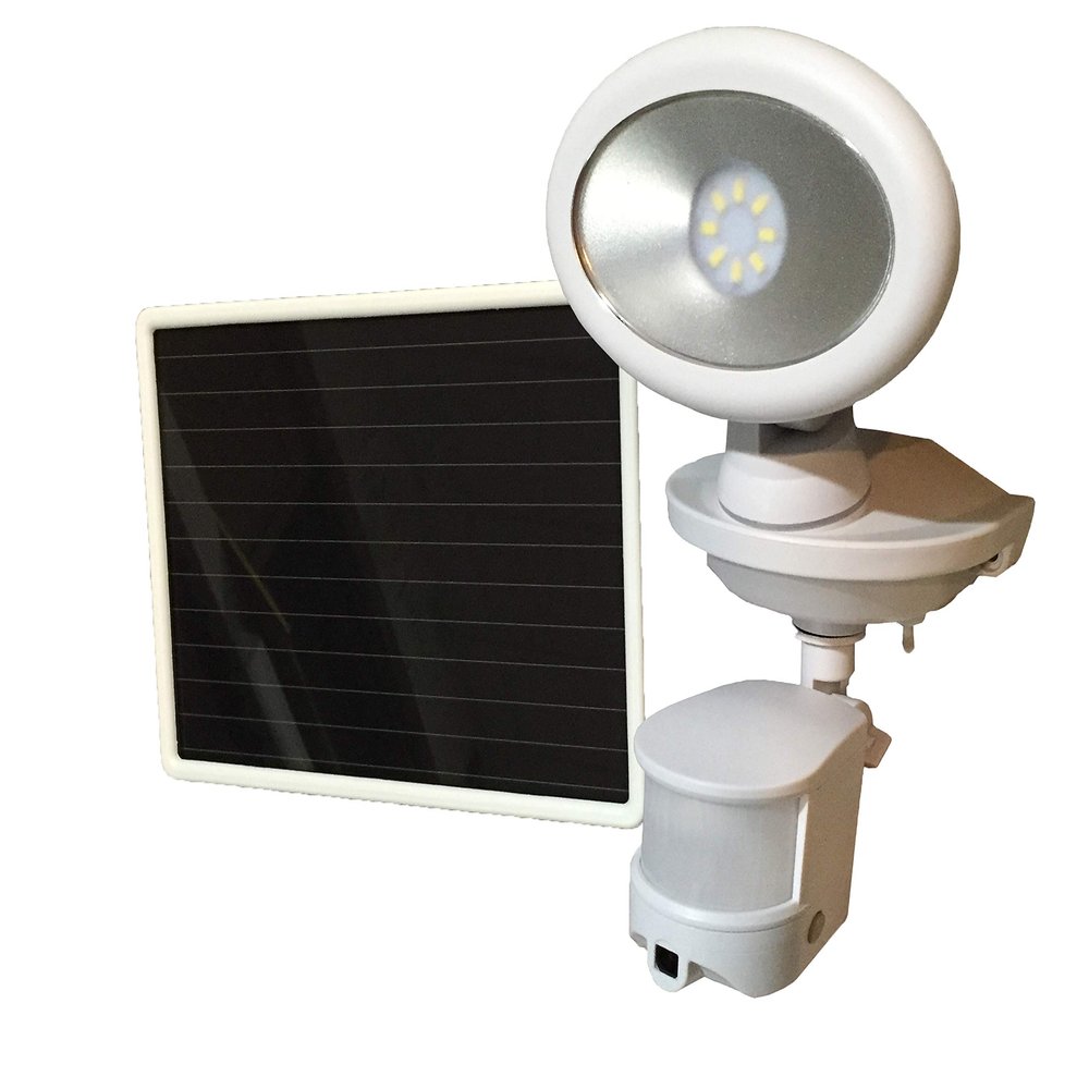 Maxsa 44643-CAM-WH Solar Security Video Camera and Spotlight-White