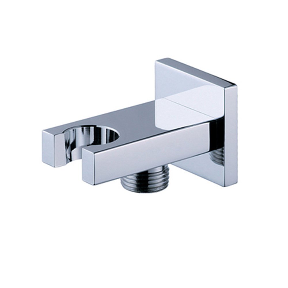 Hand Held Shower Head Holder with Hose Connector Shower Wand Holder Wall Mount Handheld Shower Handle Sprayer Holder Shower Hose Adapter Shower Elbow with Spray Head Bracket Showerhead Holder Chrome