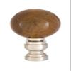 B&P Lamp Tiger Eye Design, 30mm Ball Finial, Satin Nickel Brass Base view 3