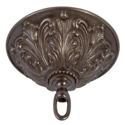 B&P Lamp Antique Bronze Finish Cast Brass Screw Collar Canopy Kit