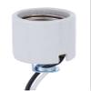 B&P Lamp Unglazed Porcelain Medium Base Socket with 1/8IP Hickey and 18 Inch Long Wire Leads view 1