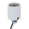 B&P Lamp Unglazed Porcelain Medium Base Socket with 1/8IP Hickey and 18 Inch Long Wire Leads view 3