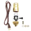 B&P Lamp Brass Plated Socket with Brown Cord Set and Basic Hardware view 1