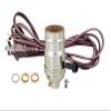 B&P Lamp Brass Plated Socket with Brown Cord Set and Basic Hardware view 2
