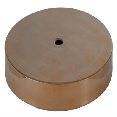 B&P Lamp Antique Brass Spun Brass Lamp Base, 5 Inch Diameter, Modern Style, No Wire Hole, 1/8F Center Hole