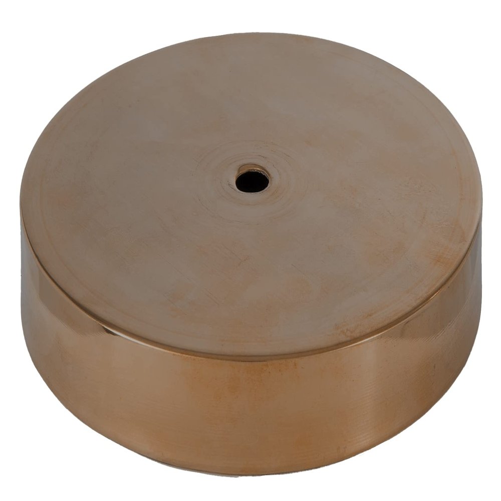 B&P Lamp Antique Brass Spun Brass Lamp Base, 5 Inch Diameter, Modern Style, No Wire Hole, 1/8F Center Hole