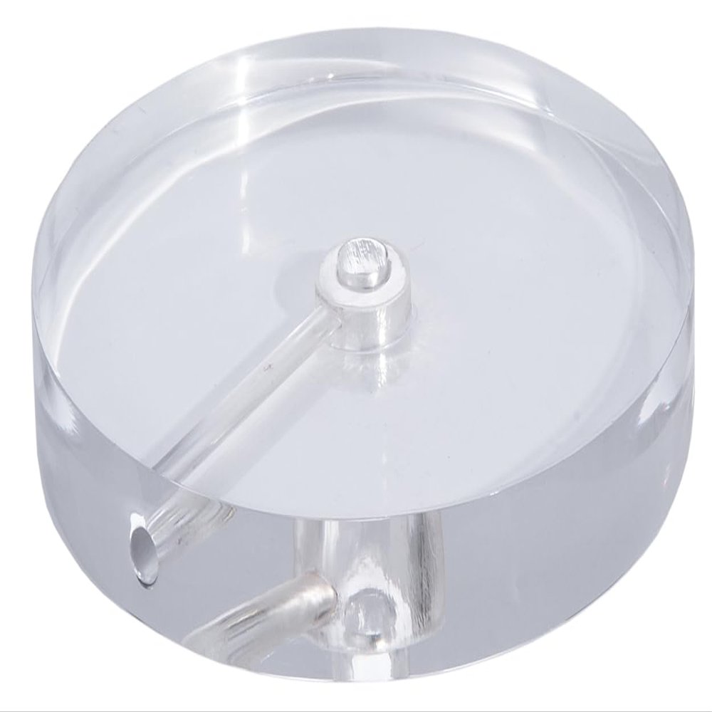B&P Lamp 5 3/4 Inch Diameter Round Clear Acrylic Lamp Base with Wire Way