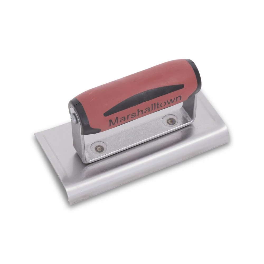 Marshalltown 136D 6" x 3" Curved Ends Edger with DuraSoft Handle - 3/8" Radius, 1/2" Lip (14146)