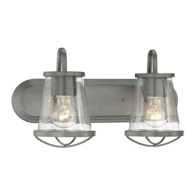 Designers Fountain 87002-WI 18in Darby 2-Light Bathroom Vanity Light Fixture, Weathered Iron