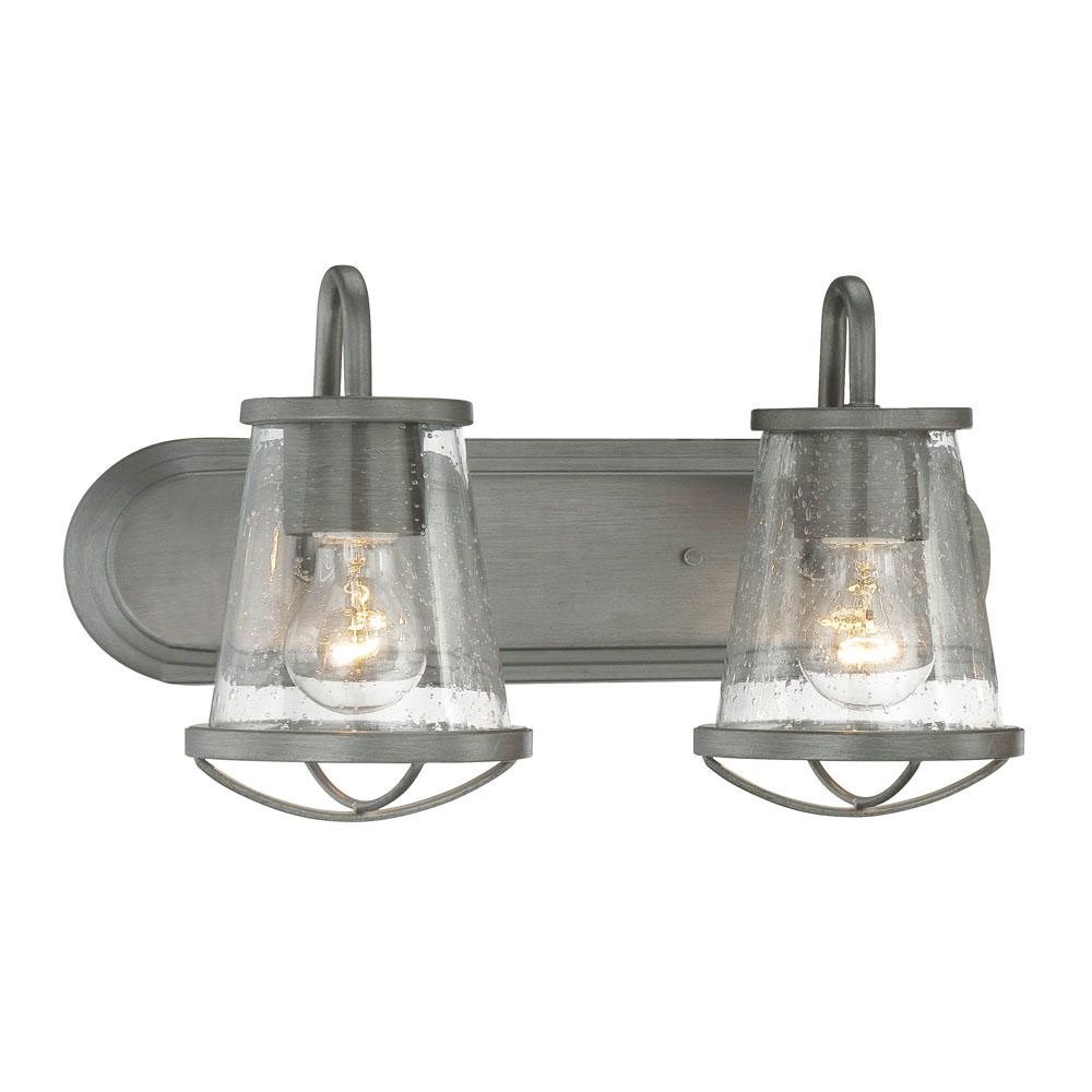 Designers Fountain 87002-WI 18in Darby 2-Light Bathroom Vanity Light Fixture, Weathered Iron