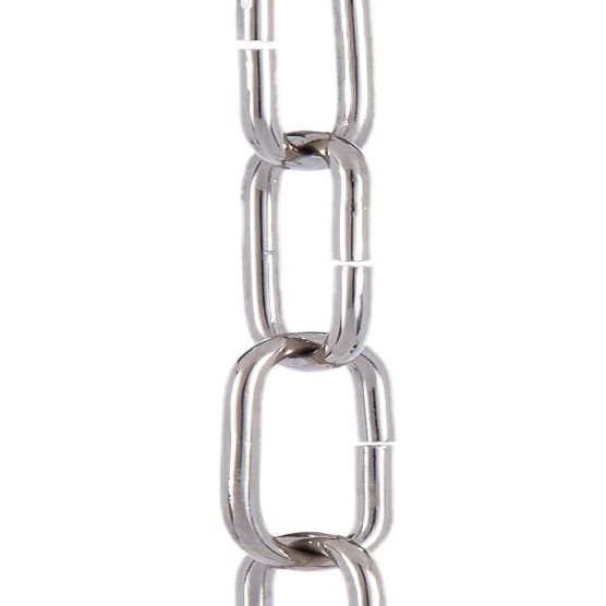 B&P Lamp Nickel Plated 8 Gauge Straight Sided Oval Chain