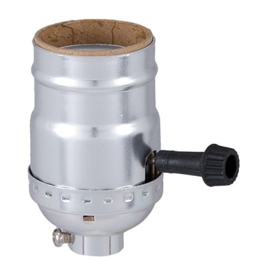 B&P Lamp 3-Way Medium Base Lamp Socket with Nickel Finish