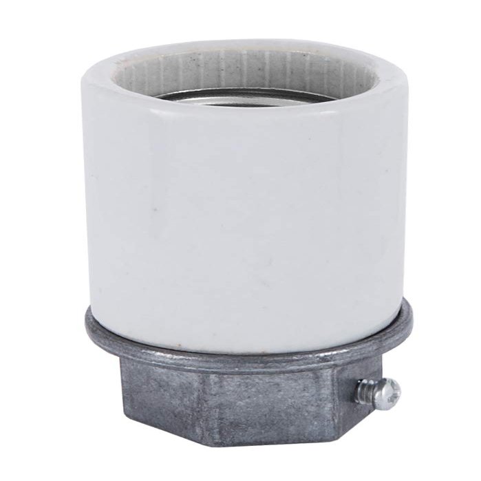 B&P Lamp High Heat Resistant Porcelain Keyless Medium Socket 1/2IPS Base