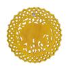 AeraVida Hand Carved Elephant Rain Tree Wood Wall Art with Gold-Tone Finish and Mirrored Glass Round Decorative Wall Hanging 17.5 Inch view 3