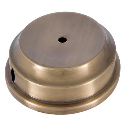 B&P Lamp Antique Brass Flared Disc Solid Brass Lamp Base, 5 Inch Top Diameter, 6-3/8 Inch Bottom Diameter, 1/8F Center Hole, Modern Style