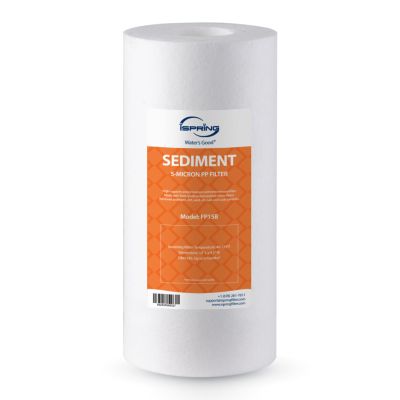 iSpring FP15B Sediment Filter for Whole House Water Filtration Systems, High Capacity 5-Micron Premium PP, 4.5" x 10", White
