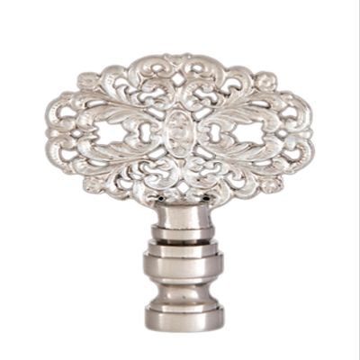 B&P Lamp Rosette Design, Solid Brass Finial, Satin Nickel Finish