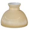 B&P Lamp American Made Opal Glass Rib Student Shade, Buff Nu-Gold Background, 10 Inch Fitter, Hand Blown Milk Glass, Plain Top, 6-1/8 Inch Height view 3