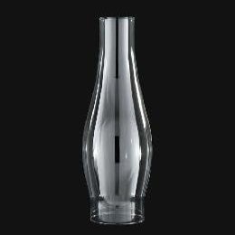 B&P Lamp 2 1/2 Inch by 10 Inch Duplex Style Glass Lamp Chimney with Round Bulge for Vintage and Antique Style Globes