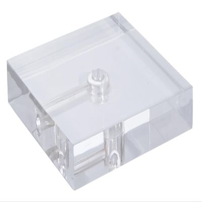 B&P Lamp 5 1/2 Inch Wide Clear Acrylic Square Square Lamp Base with Wire Way