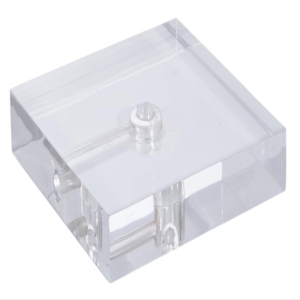 B&P Lamp 5 1/2 Inch Wide Clear Acrylic Square Square Lamp Base with Wire Way