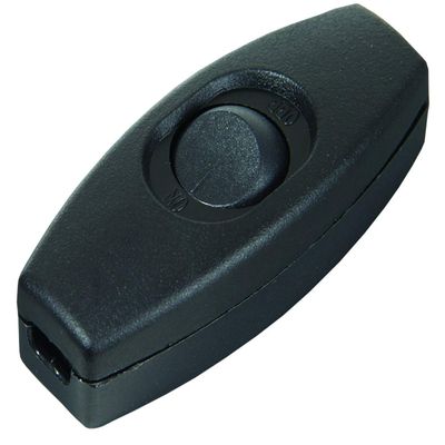 B&P Lamp Black in Line Feed Through Rocker Switch