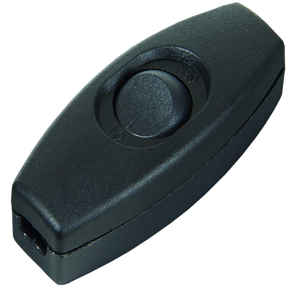 B&P Lamp Black in Line Feed Through Rocker Switch