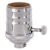 B&P Lamp Heavy Turned Brass Socket with Brass Knob, Nickel Plated Finish, 3-Way Function, No Uno Thread view 1