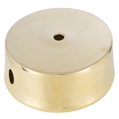 B&P Lamp Unfinished Solid Brass Disc Lamp Base, 6 Inch Diameter, Modern Style, 1/8F Center Hole, Wire Way Hole