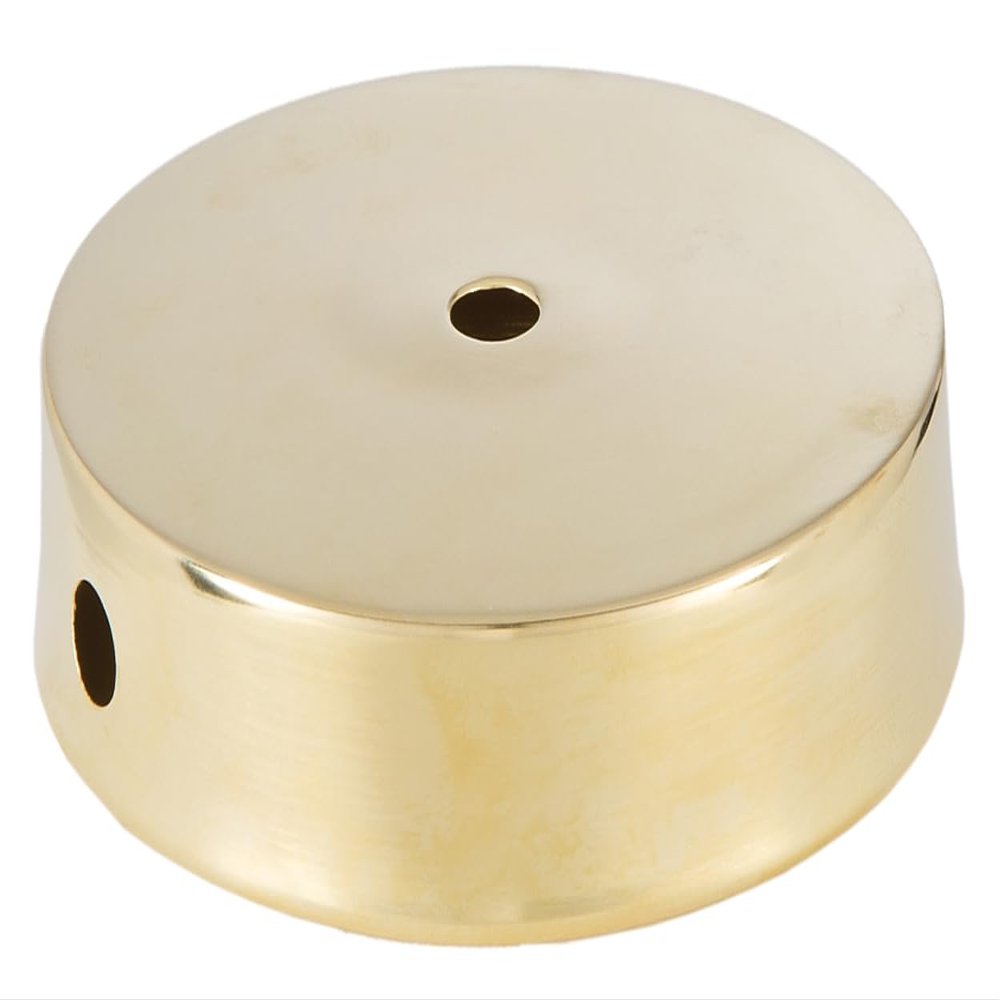 B&P Lamp Unfinished Solid Brass Disc Lamp Base, 6 Inch Diameter, Modern Style, 1/8F Center Hole, Wire Way Hole
