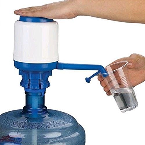 Drinking Water Hand Press Pump Manual Tap Spigot 5-6 Gallon Bottled Dispenser for Office School Home Party Indoor Outdoor Camping | Color: Blue