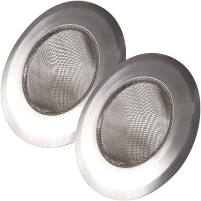 Stainless Steel Kitchen Sink Strainer Large Wide Rim 4.5" Set of 2