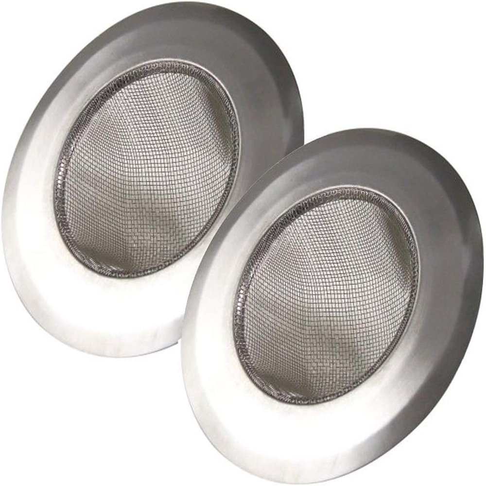 Stainless Steel Kitchen Sink Strainer Large Wide Rim 4.5" Set of 2