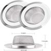Stainless Steel Kitchen Sink Strainer Large Wide Rim 4.5" Set of 2 view 4