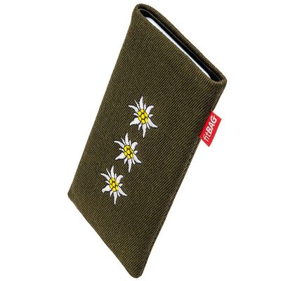 fitBAG Trachten Edelweiss Custom Tailored Sleeve for LeEco LePro 3. Fine Suit Fabric Pouch with Integrated Microfibre Lining for Display Cleaning