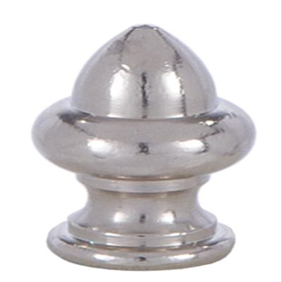 B&P Lamp Acorn Shape Cast Brass Finial in Nickel Finish