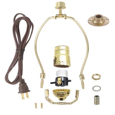 B&P Lamp Flange Base Make-A-Lamp Kit with a 7 Inch Harp
