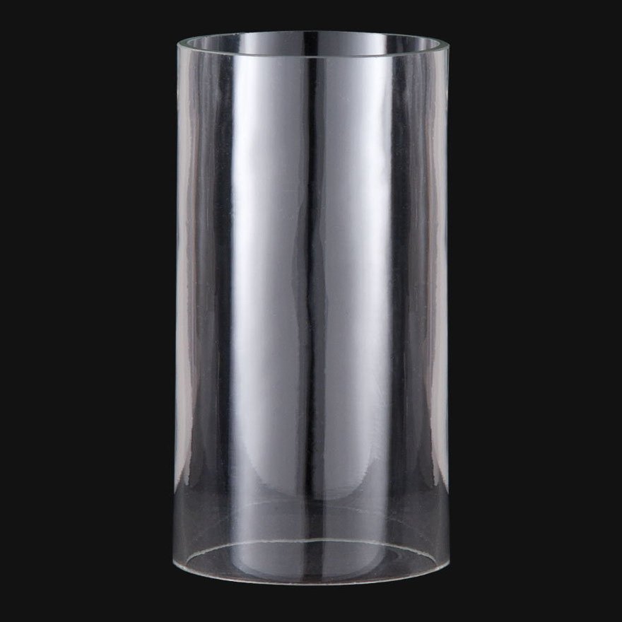 B&P Lamp 4" By 10" Mid-Century Modern Clear Cylinder Shades