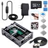 Smraza Case for Raspberry Pi 4 with Cooling Fan, 4PCS Heatsinks, 5V 3A USB-C Power Supply, USB Card Reader, 6 Feet Micro HDMI Cable, 6 Inch Micro HDMI to HDMI Adapter Cable (Black and Clear) view 1
