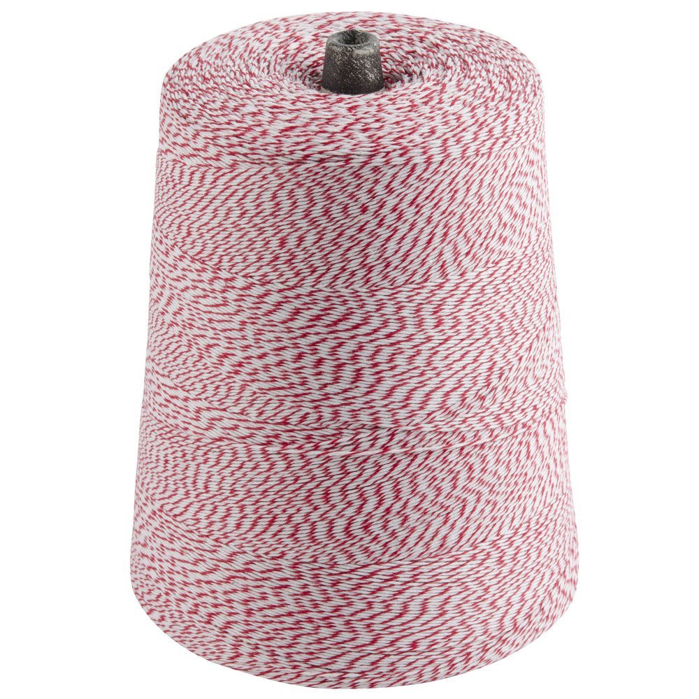 SafePro BTW, 2-Lbs Red Variegated Cotton/Polyester Bakery Twine on a Cone, Red and White Kitchen Twine for Bakery Takeaway Boxes
