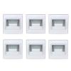 Dreamworth 6-Pack LED Corner Wall Lamp 85-265V Embedded LED Stairs Step Night Light Stair Wall Lighting for Hallway, Stairs, Closet, Bedroom and More (Warm White, Silver Body) view 1