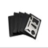 (5-Pack, Silver) Ninja Outdoorsman 11 in 1 Stainless Steel Credit Card Pocket Sized Survival Multi-Functional Gadget Tool - Great Gift or Stocking Stuffer for Camping, Hiking or Emergency view 1