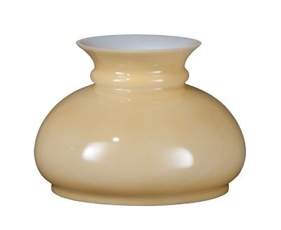 B&P Lamp Opal Glass Shade, Buff Nu-Gold Background