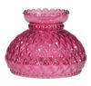 B&P Lamp 7" Diamond Quilted Pattern Cranberry Color Student Glass Shade with Crimped Top view 1