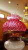 B&P Lamp 7" Diamond Quilted Pattern Cranberry Color Student Glass Shade with Crimped Top view 2
