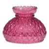 B&P Lamp 7" Diamond Quilted Pattern Cranberry Color Student Glass Shade with Crimped Top view 3
